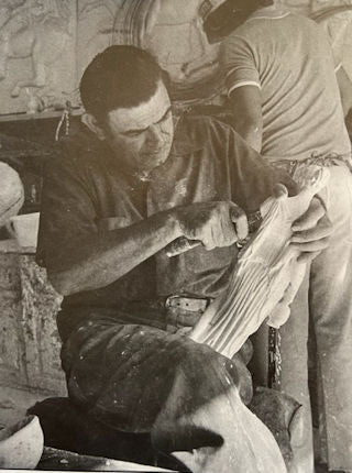 The owner and founder of Statue.com's Father. Sculpting a sculpture back in Italy, where Statue.com has its roots.