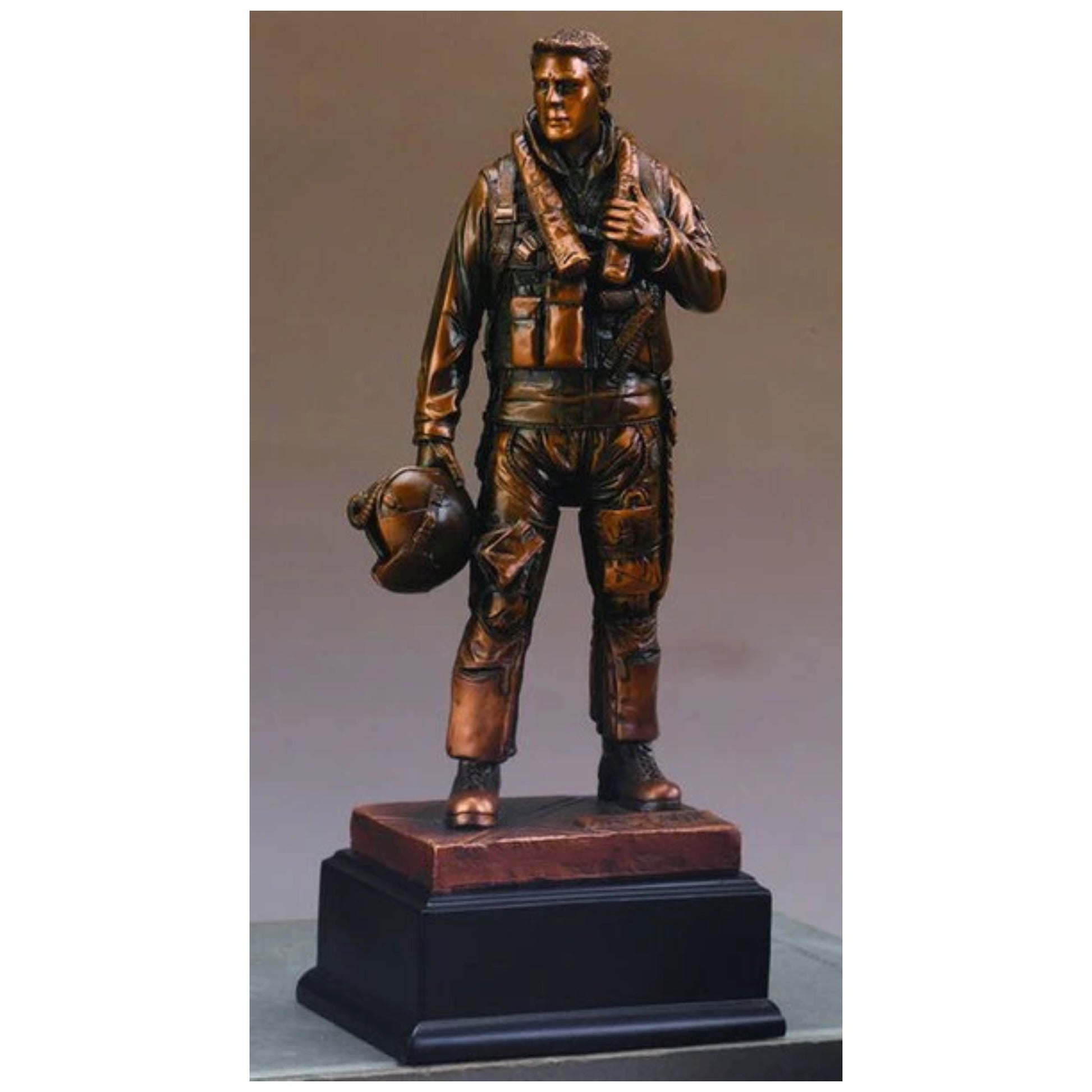 Air Force Military Hero Sculpture With Helment and Gear Pilot Statue
