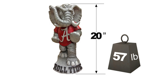 University of Alabama garden statue Roll Tide elephant sculpture mascot Crimson traditionally coloring