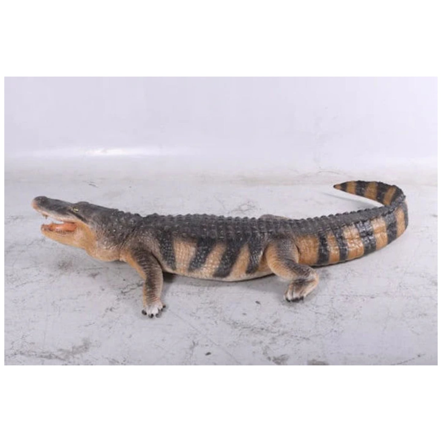 Display Statues American Alligator Life Size Statuary Realistic Prop - side angle view