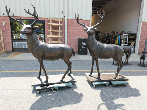 American White Tailed Deer Life-Size Bronze Sculpture Great for Hunting Lodges