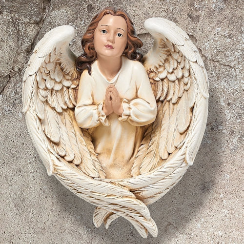 Praying Angel with Wings Wall Sculpture β 16.75"H