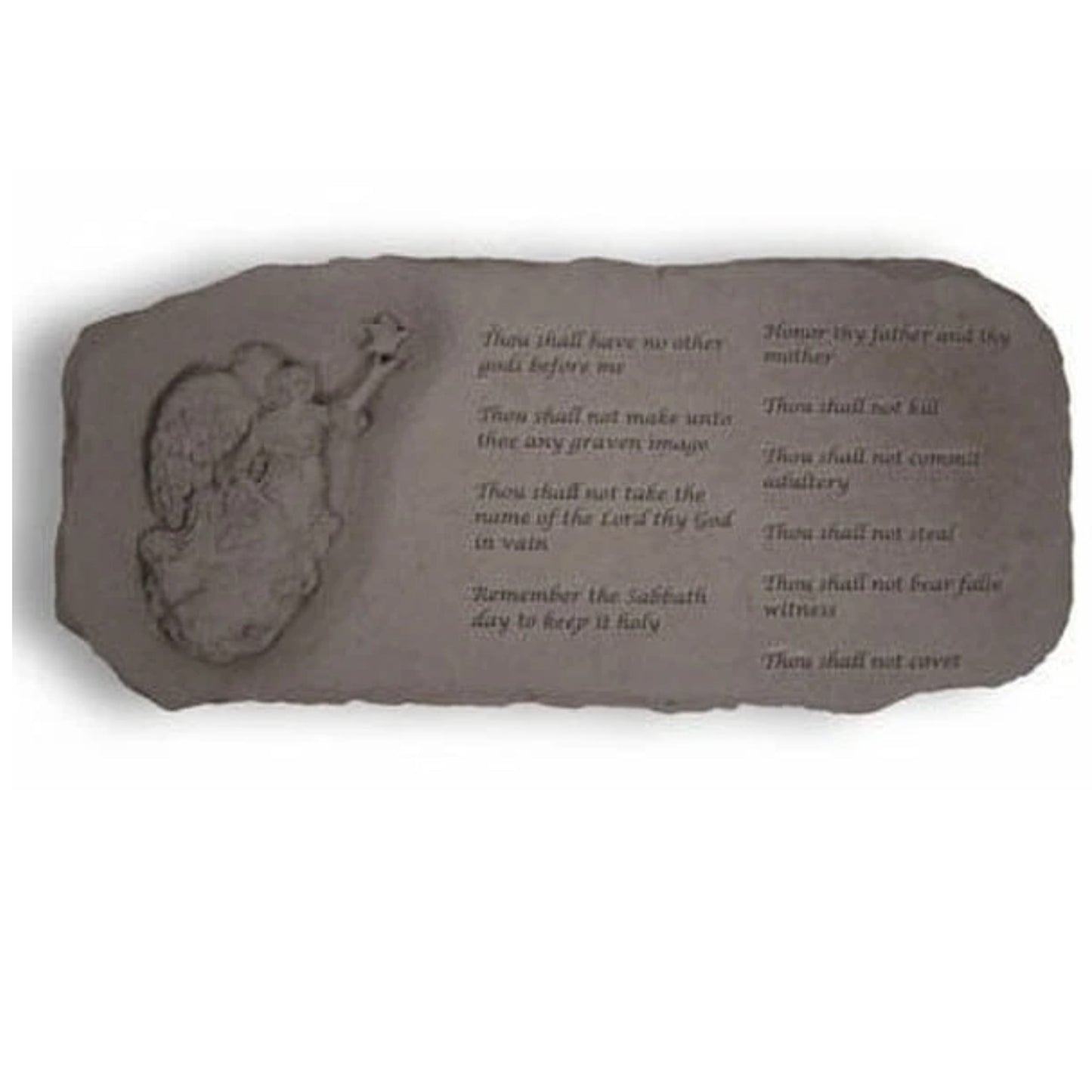 Angel Bench W/ The Ten Commandments