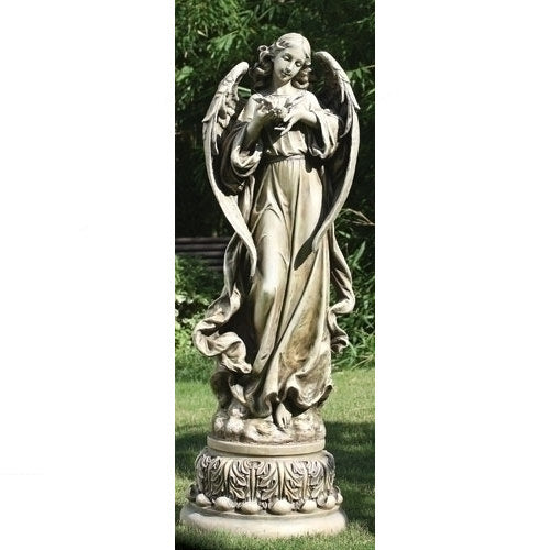 Angel With Dove Garden Sculpture 46" High