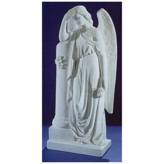 Italian Marble Angel With Roses 33.5" High