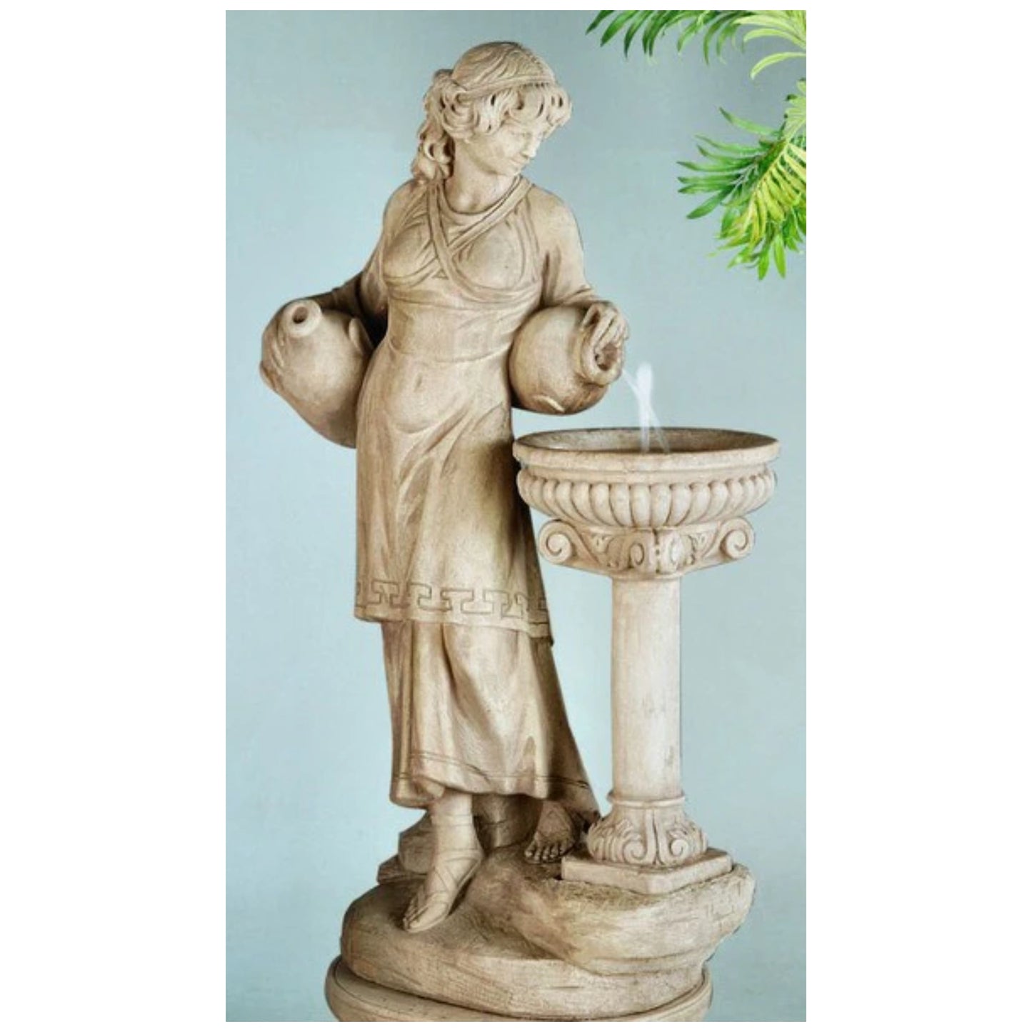 Angella Statue With Bowl Birdbath Woman at the Well Garden Cement