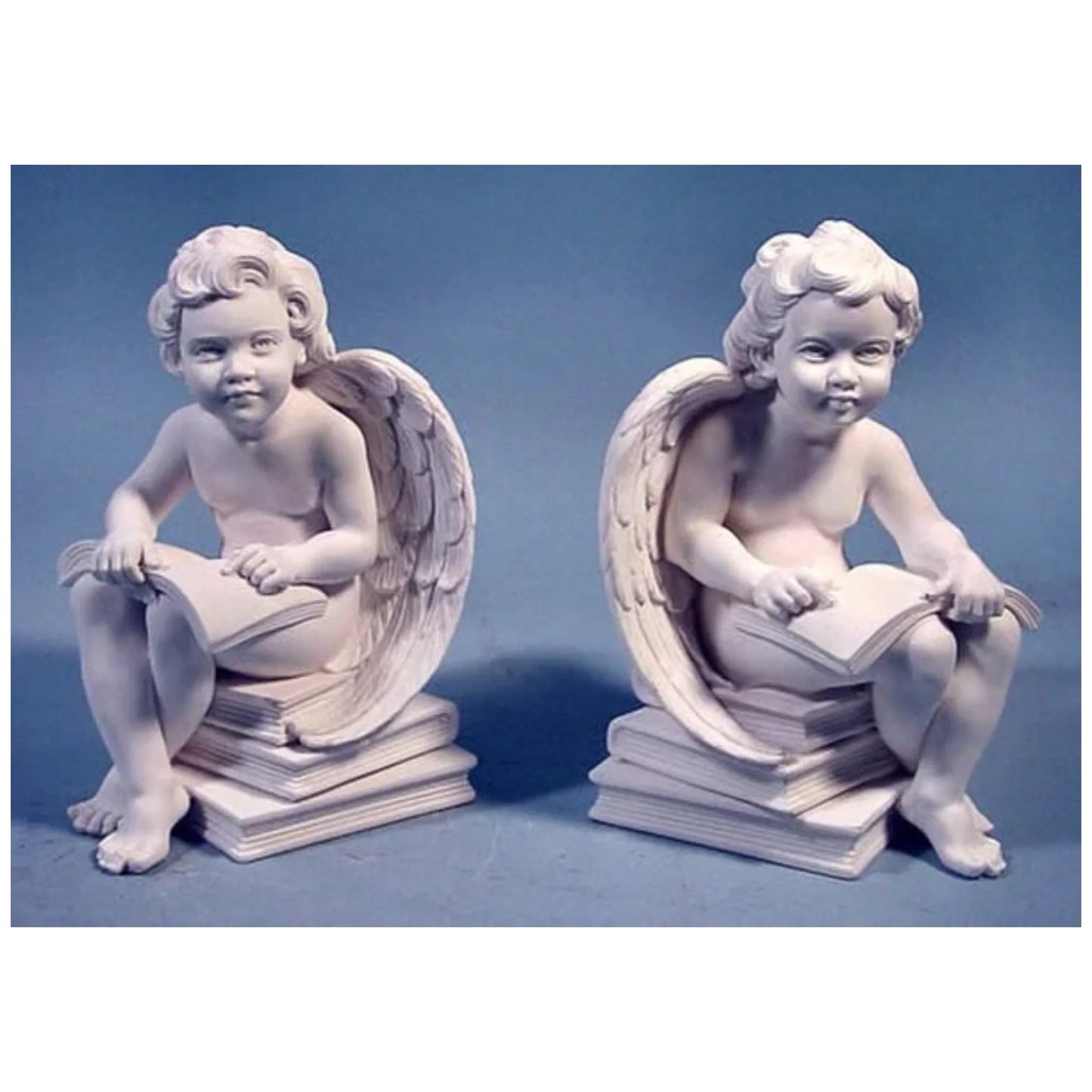 Angels Reading Bookends, Marble Pair