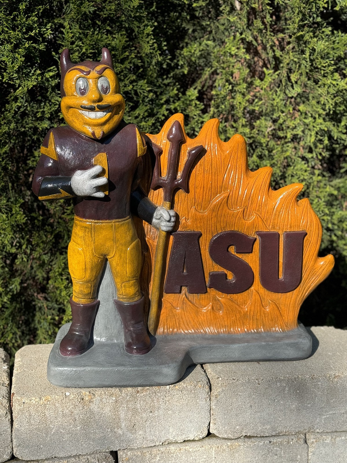 Arizona State University with this ASU Sparky the Sun Devil College Mascot Statue