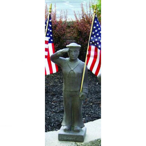 Armed Forces Navy Soldier Sculpture with American Flag