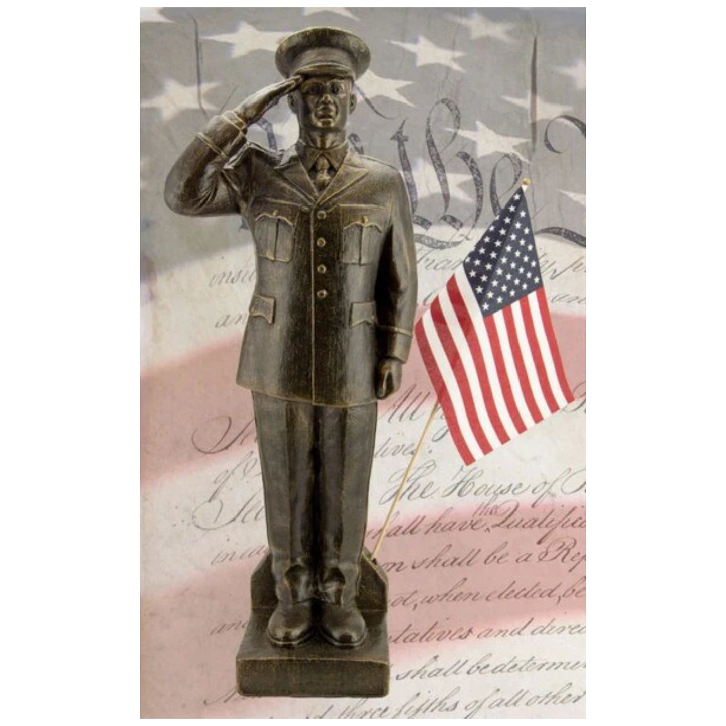 Army Soldier Cement Garden Statue Honoring our Military Memorial