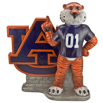 Auburn University Aubie the Tiger cast stone mascot statue in team colors