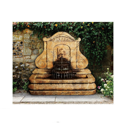 Avignon Lion Fountain – European-Inspired Cast Stone Garden Feature