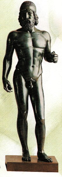 Greek Warrior From Riace Statue Sculpturing Famous Museum Replica