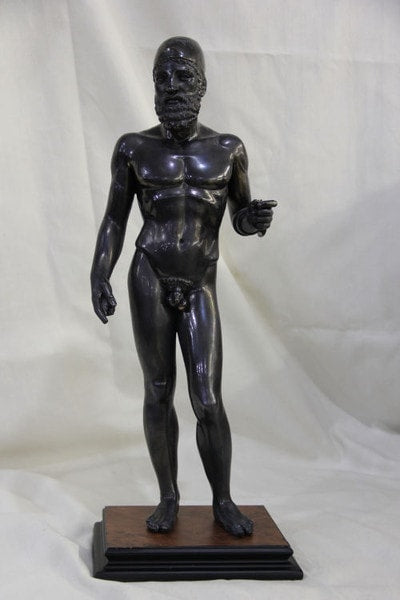 Greek Warrior From Riace Sculpture Reproduction Bronze Statue
