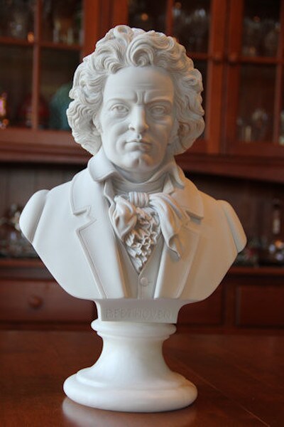 Bust of Ludwig Van Beethoven Portrait composer marble sculpture head