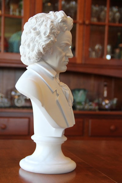Statue Bust of Ludwig Van Beethoven Portrait composer marble sculpture