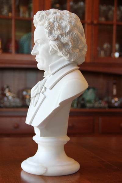 Bust of Ludwig Van Beethoven statue composer marble piano Sculpture