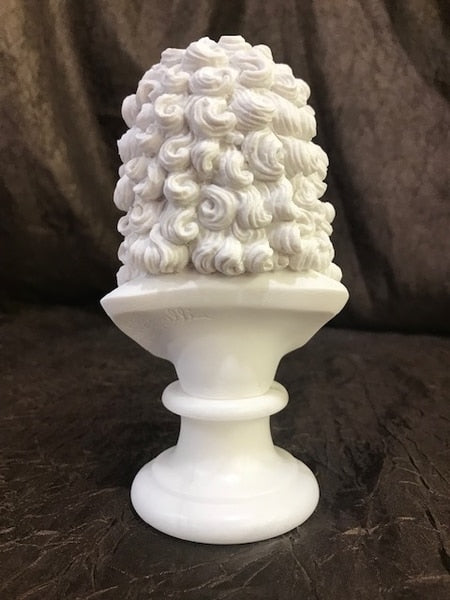 Sir Isaac Newton bust portraiture statue back view Head Hair