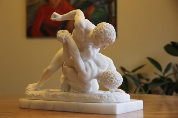 Wrestlers Marble Statue Florence Replica Ufffizi Gallery Sculpture