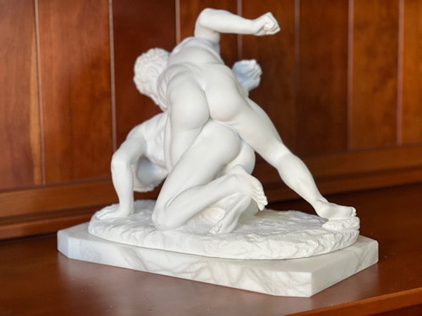 Roman Wrestlers Marble Statue Florence Replica Ufffizi Gallery Sculpture