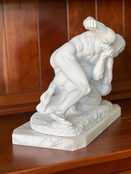 Back View Wrestlers Marble Statue Florence Replica Ufffizi Gallery Sculpture