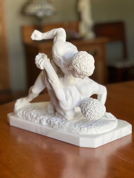 Wrestlers Marble Statue Ufffizi Gallery Sculpture Reproduction Drawing Study