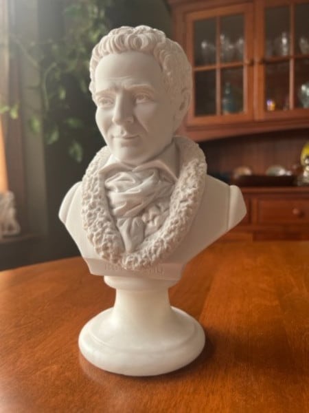 Jean-Jacques Rousseau Bust Statue Marble The Social Contract Portrait