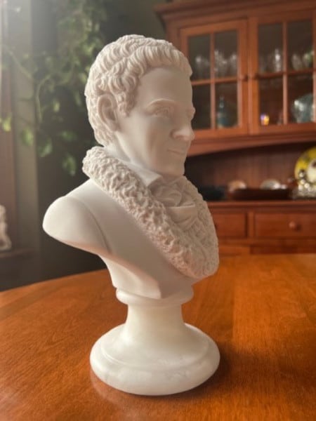 Jean-Jacques Rousseau Bust Statue Marble Composer Sculpture Writer
