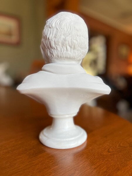 Head Victor Hugo Bust Marble Sculpture Portrait Literary Romantic Artwork