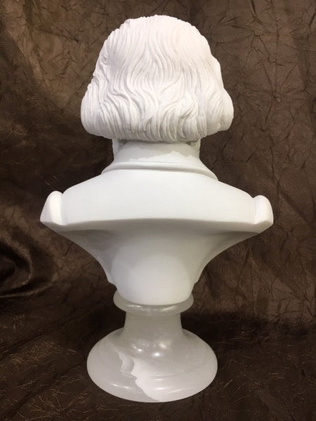 Johannes Brahms Marble Bust Sculpture German composer Back View