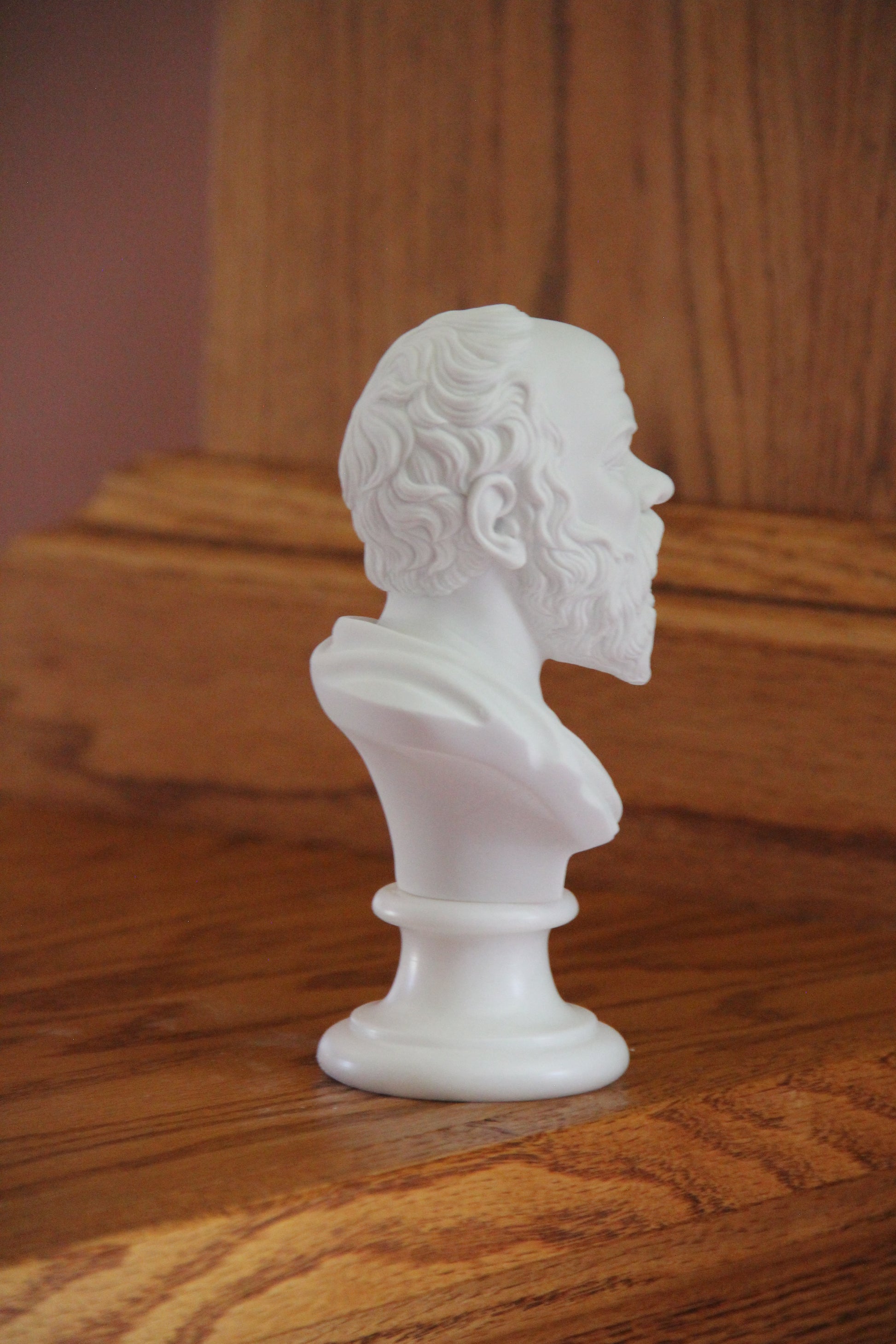 Miniature philosopher bust sculpture of Socrates.