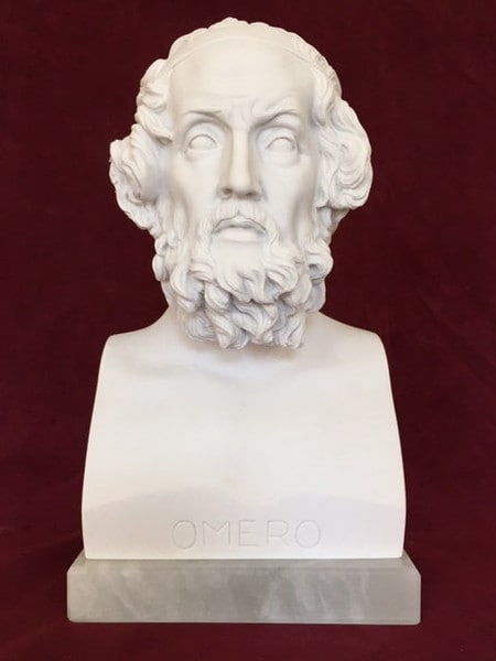 Homer Bust Marble Statue Greek Author Greek Sculpture Head Front