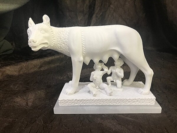 Capitoline Wolf Statue Romulus and Remus Marble Reproduction