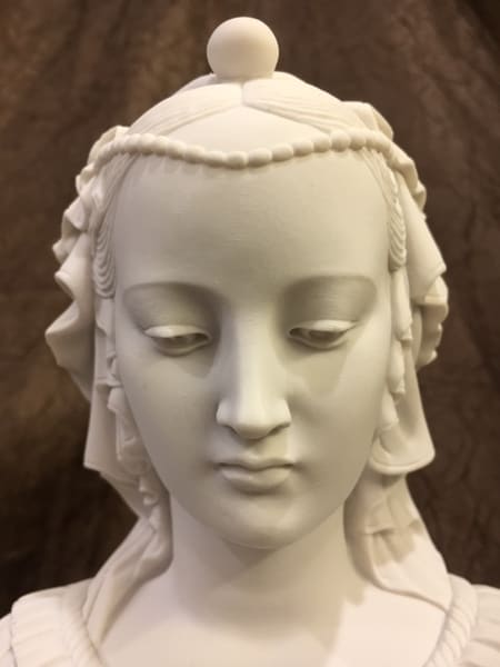 Bust Angelica Maria sculptural depiction Bust Close Up Face Detailed