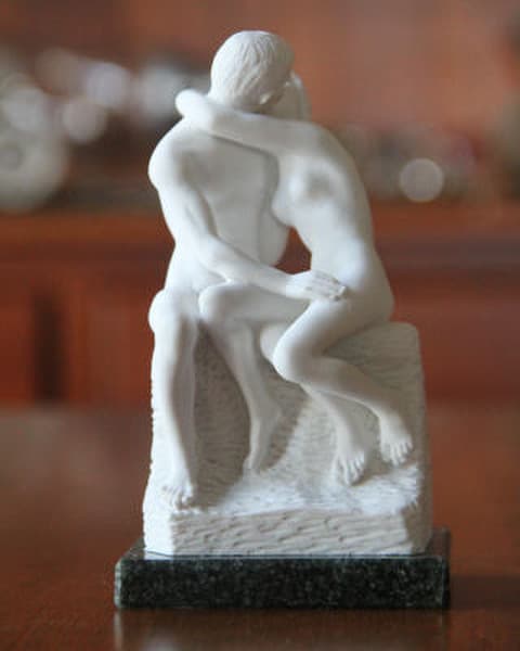 Kiss by Auguste Rodin French Lovers Kissing Statue Reproduction Art