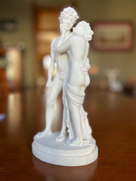 Lovers Venus and Adonis Marble Sculpture mortal Reproduction statuary
