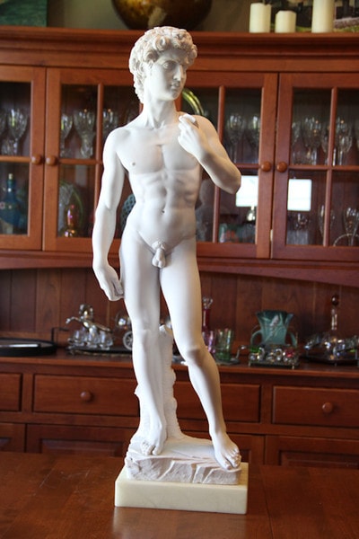 Reproduction of David By Michelangelo Sculpture Large Marble Statue