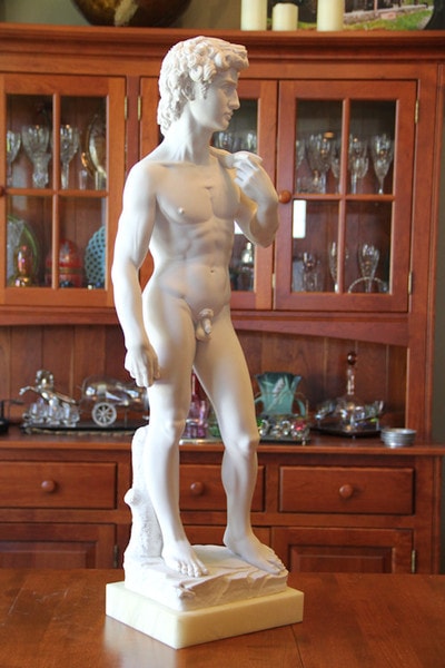 Egregia David By Michelangelo Sculpture Large Marble Statue Big Statuary