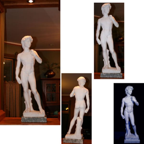Multiple photos of David By Michelangelo Sculpture Large Marble Statue