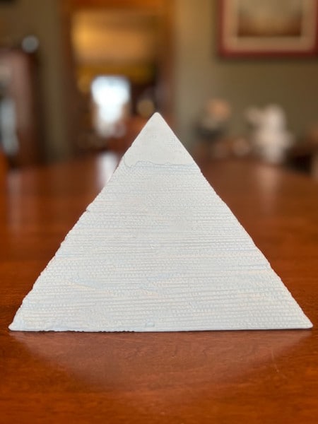 Eyptian Pyramid Marble Historical Solid White Sculptures Artifact Statues