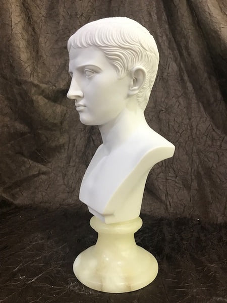 Caesar Augustus Bust Statue commander of the Roman Army Side View
