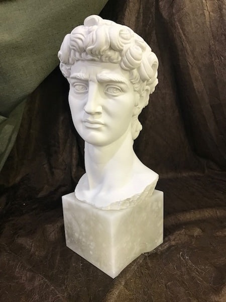 David Bust Sculptural Portrait Marble by Michelangelo imported Italy