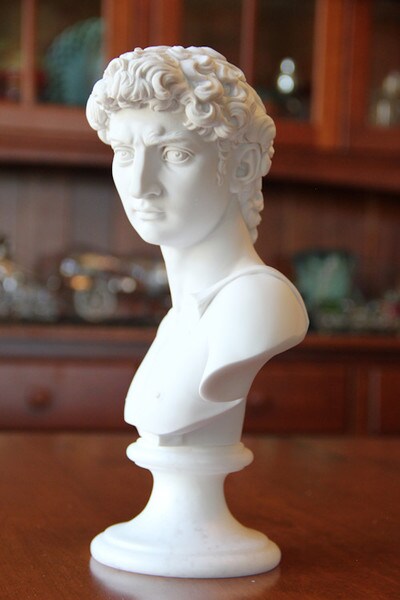 David Bust Sculptural Portrait by Michelangelo Master of Marble Statue