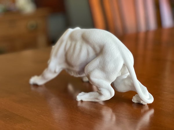 Back View Panther Marble Sculpture Imported Italian Wild Cat high end