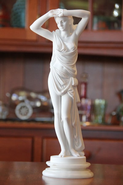 Praxiteles Phryne with Cloth Sculpture Statue Marble beautiful woman