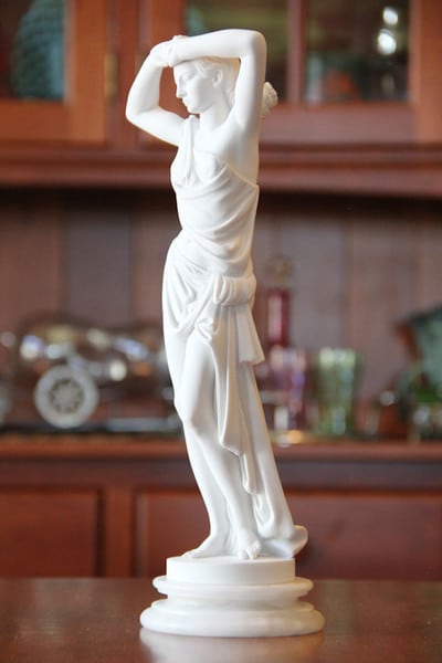 Phryne with Cloth Sculpture disrobed before the court Praxiteles