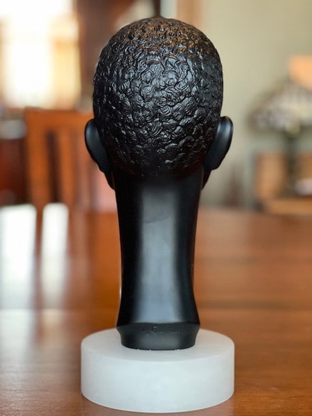 Male African Sculptor Head Figurine Alabaster Fine Art Sculptures Statues