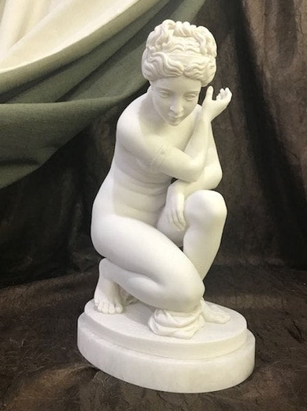 Venus on Jar Sculpture Crouching Aphrodite