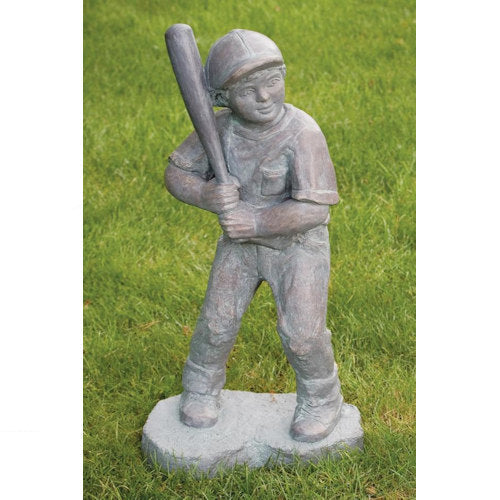 Baseball Batter Boy 30" High Cement Garden Statue