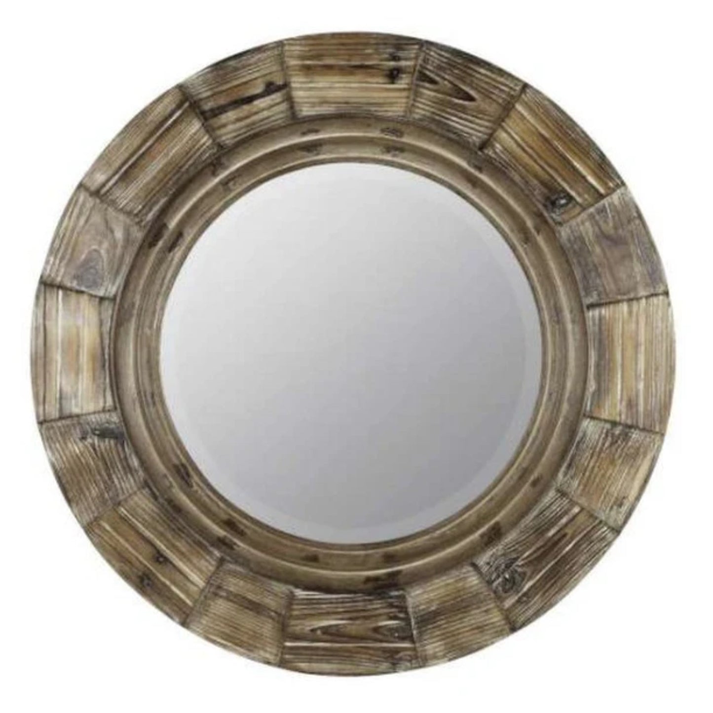 Bellini Natural Wood Finish Beveled Mirror